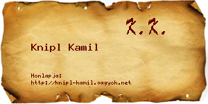 Knipl Kamil névjegykártya